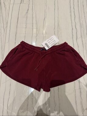 Brandy Melville-  Waffle Knit Shorts - Burgundy